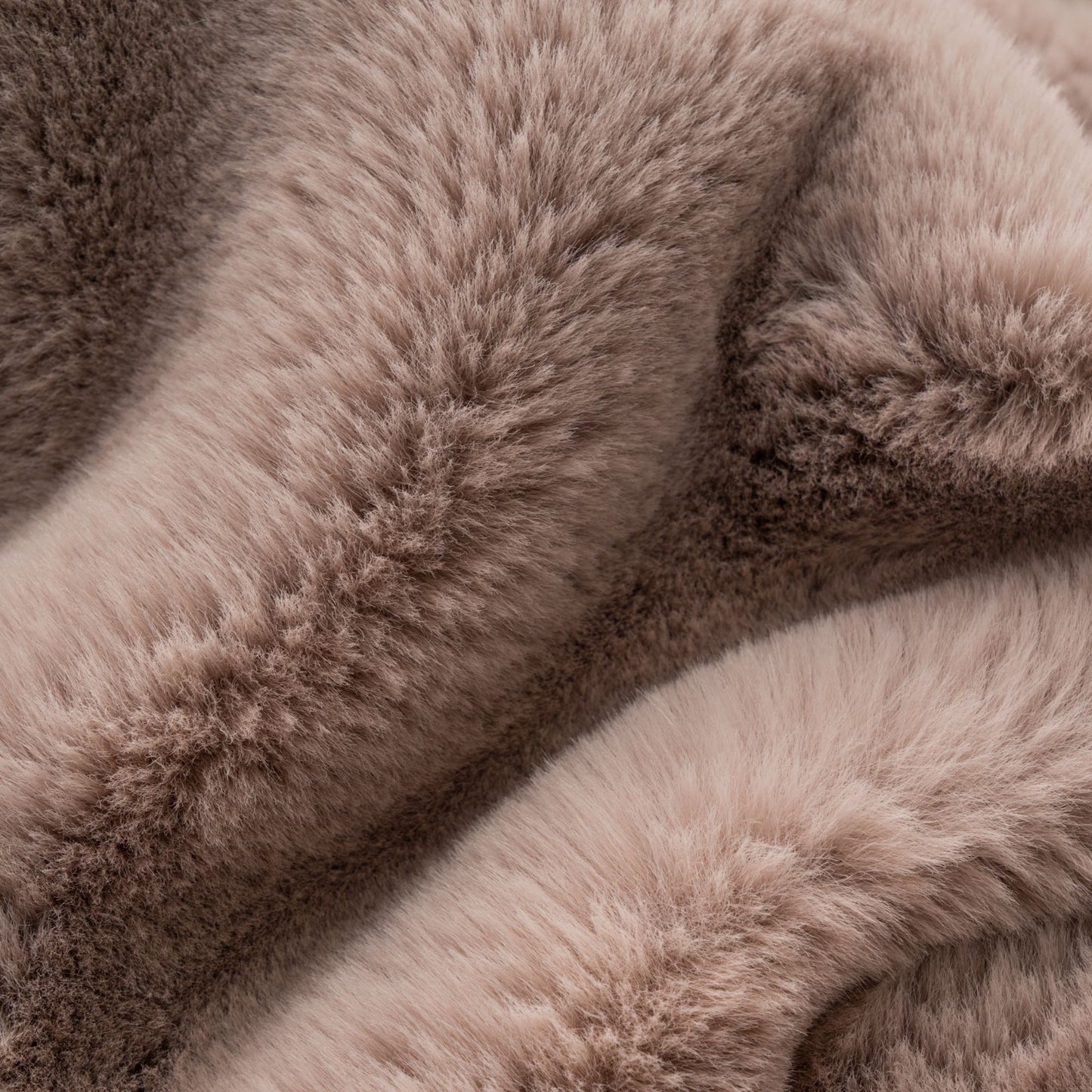 Double Sided Faux Fur Blanket Taupe