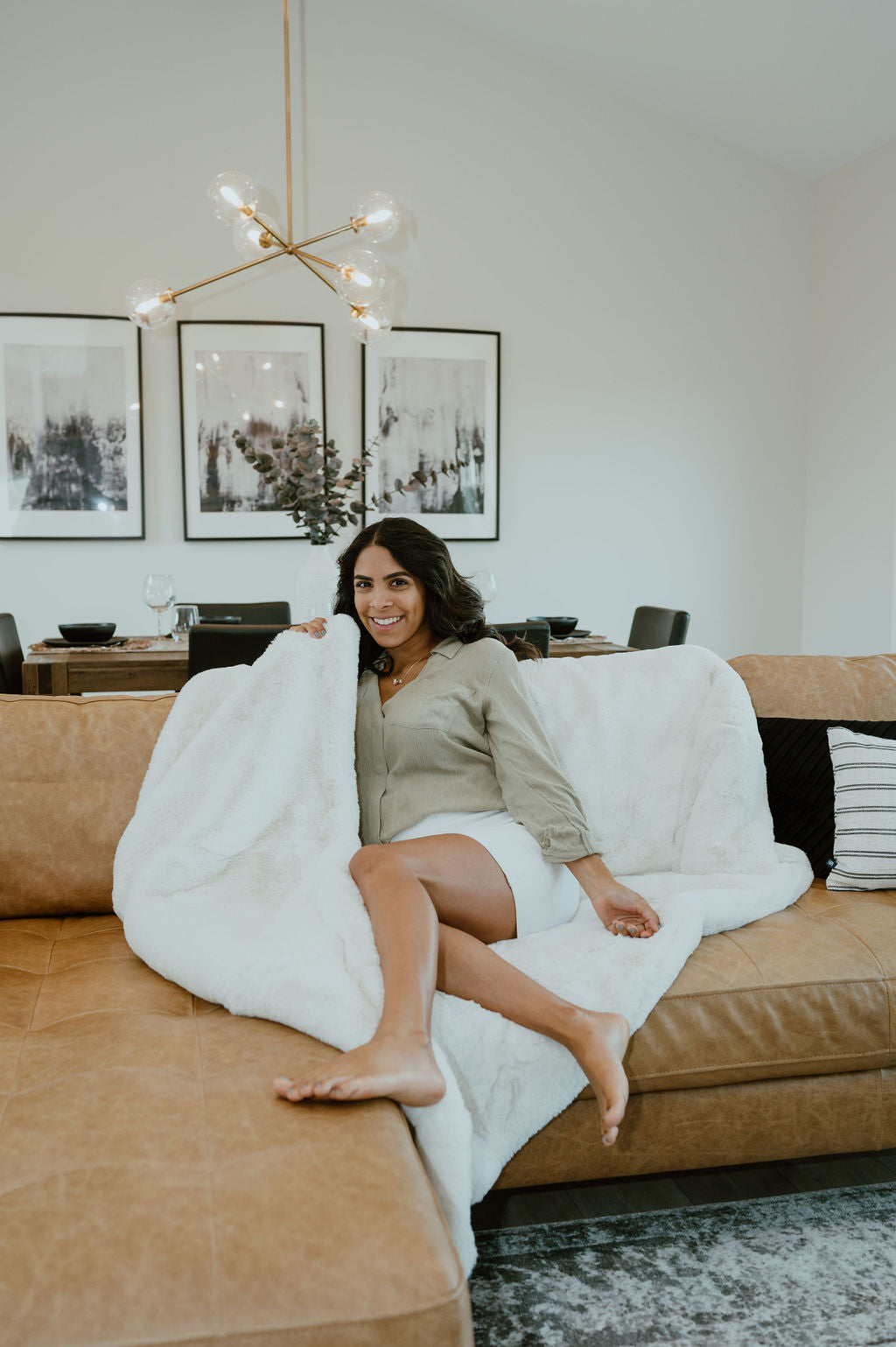 Double Sided Faux Fur Blanket Polar Bear