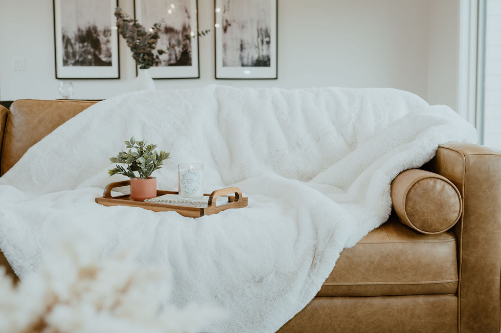 Double Sided Faux Fur Blanket Polar Bear