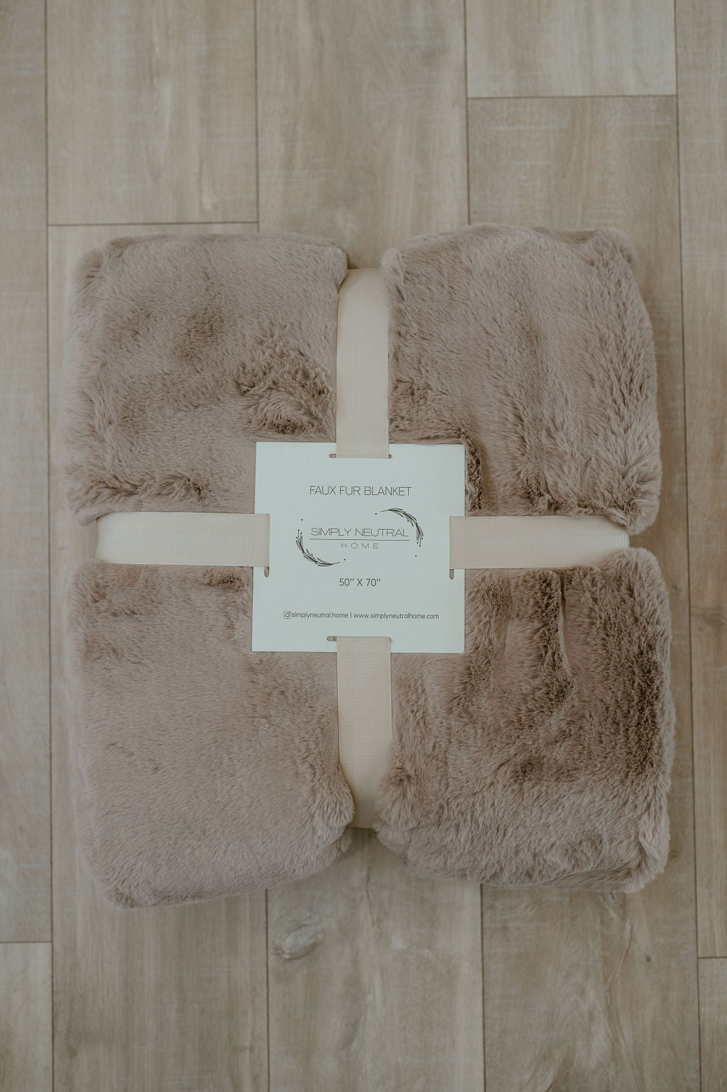 Double Sided Faux Fur Blanket Taupe