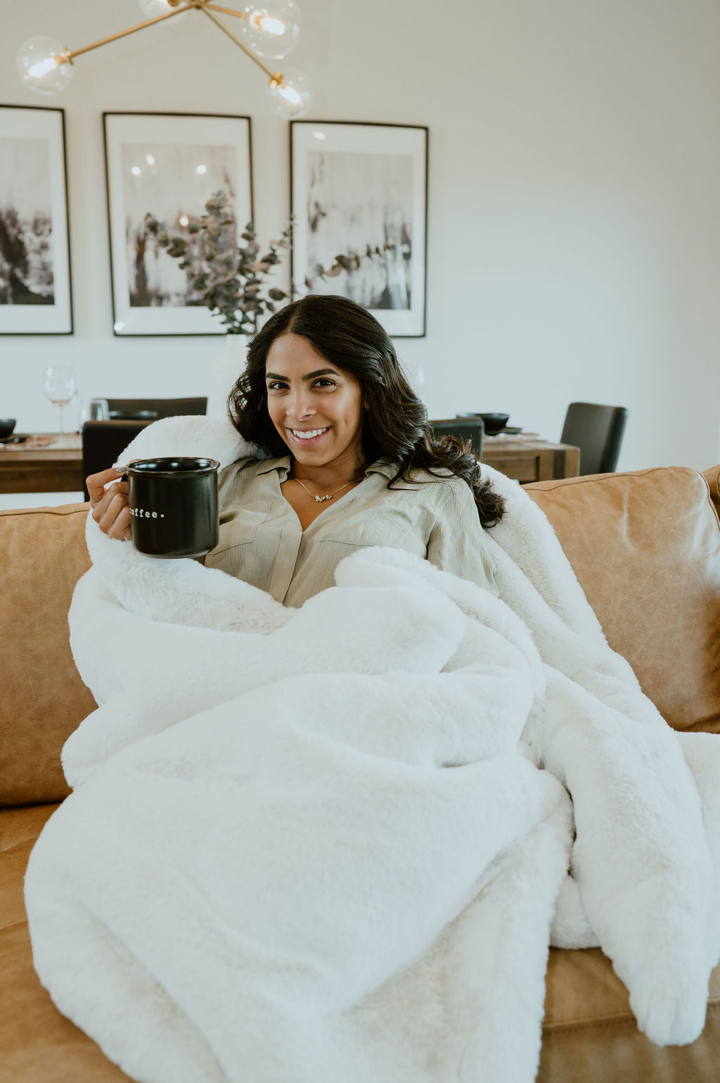 Double Sided Faux Fur Blanket Polar Bear