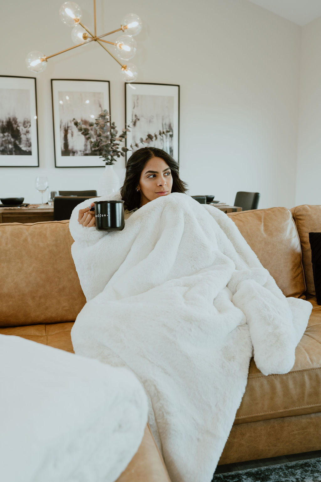 Double Sided Faux Fur Blanket Polar Bear