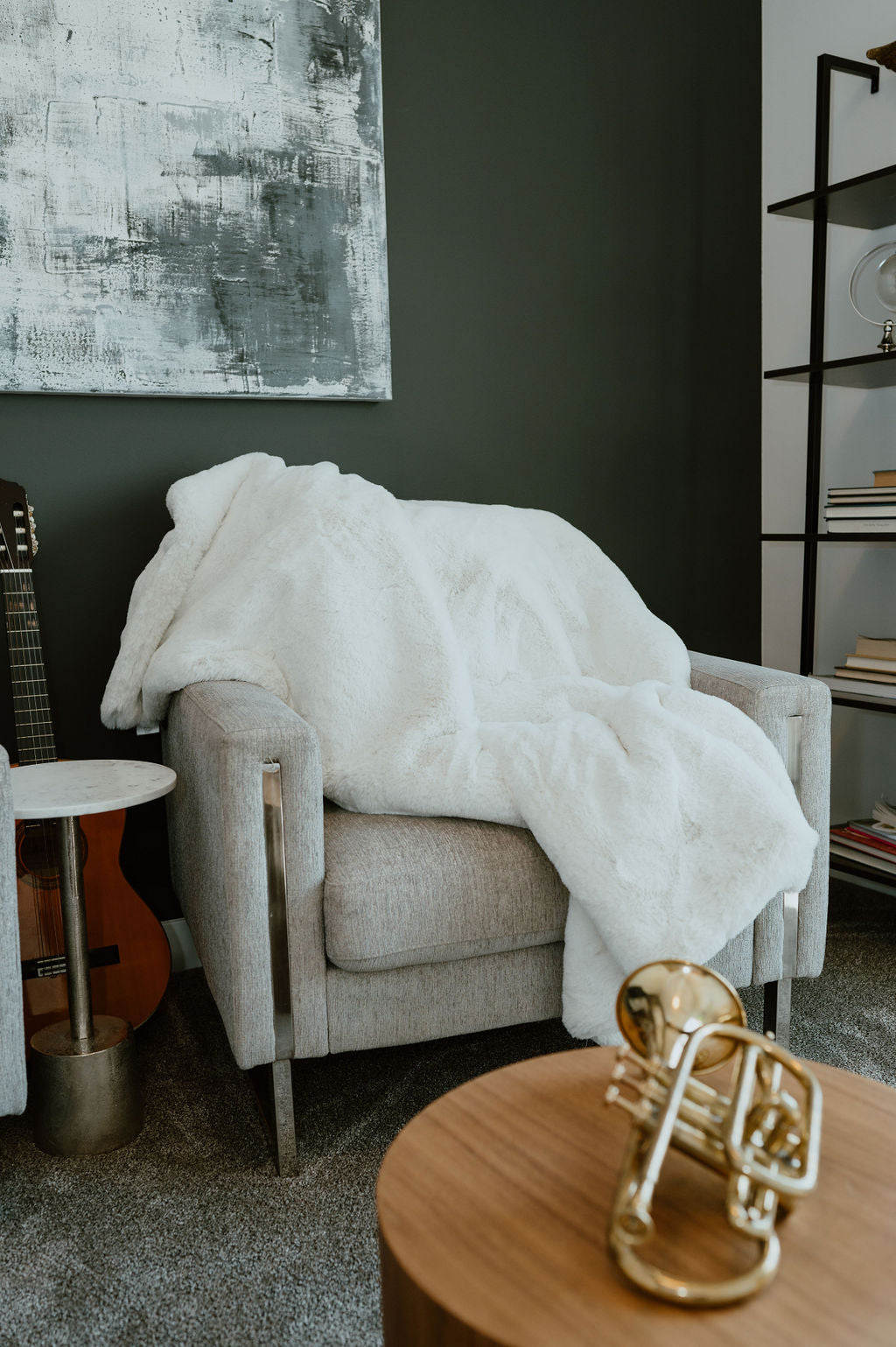 Double Sided Faux Fur Blanket Polar Bear