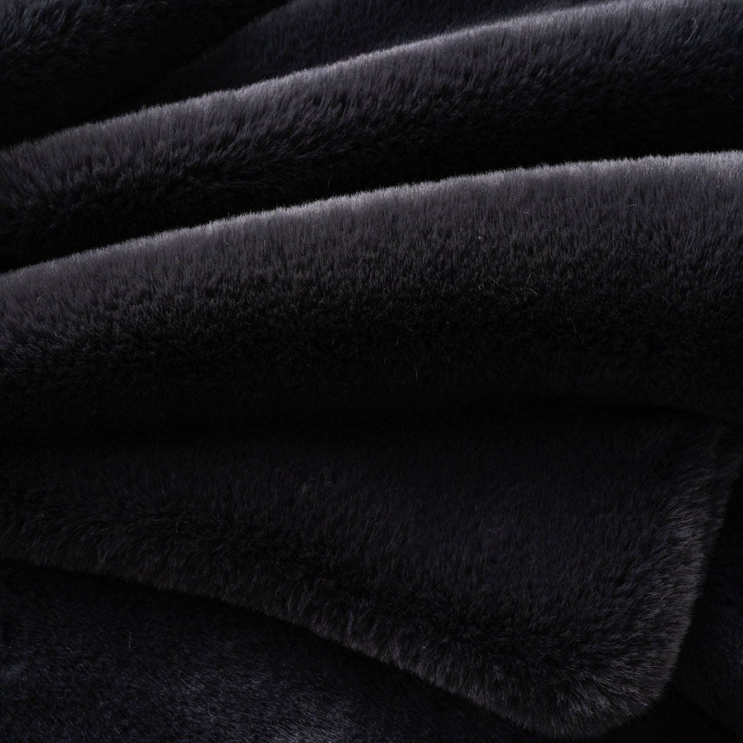 Double Sided Faux Fur Blanket Black